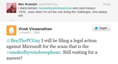 Smoked by Windows Phone, la sfida finisce in tribunale