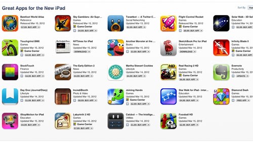 iTunes Store, arrivano le app Retina del nuovo iPad