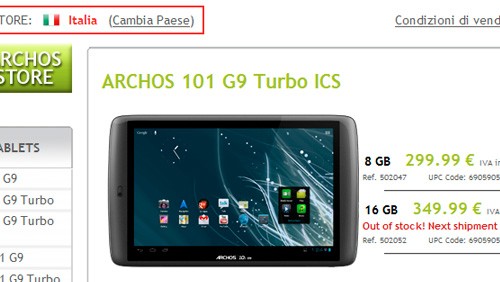 Archos G9 Turbo ICS, nuovi tablet Android 4.0