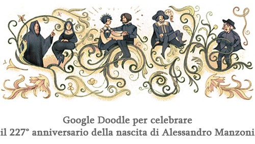 Alessandro Manzoni celebrato con un doodle