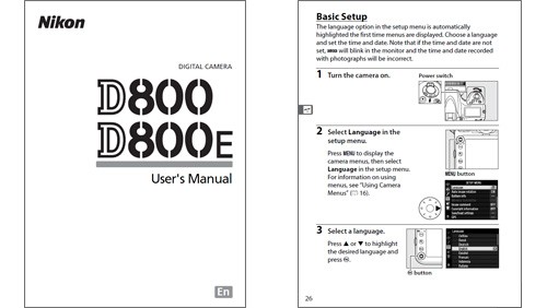 Nikon D800, manuale disponibile per il download