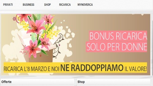 Nòverca, per la festa della donna in regalo il raddoppio delle ricariche