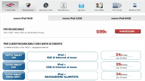 Nuovo iPad, le proposte abbonamento di TIM