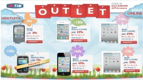 TIM Outlet, iPhone 4 e iPad 2 a prezzi stracciati