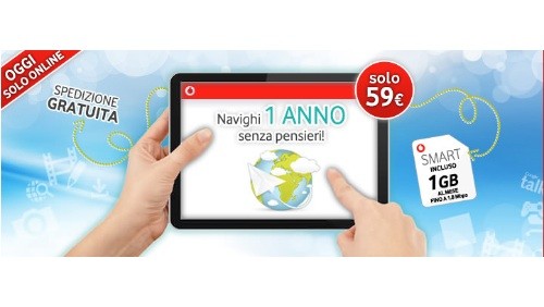 Vodafone Internet Smart: 12 mesi a 59€ ma solo per oggi