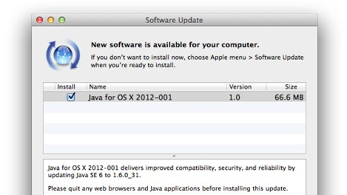 Apple, update di sicurezza per Java su Mac