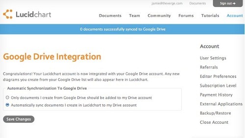 Google Drive ormai vicino, integrazione con Lucidchart