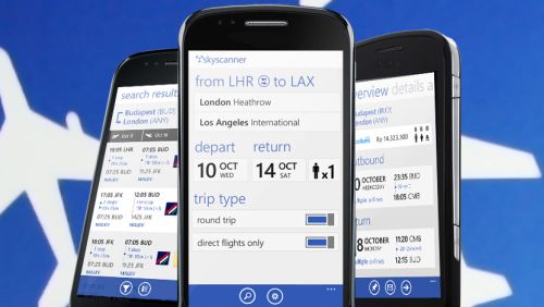 Skyscanner, nuova versione dell'app per Windows Phone