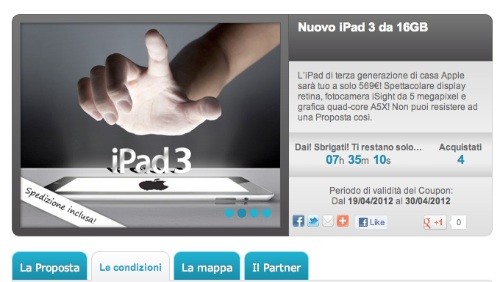 Groupalia: nuovo iPad a 569€
