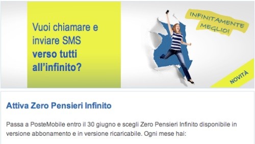 PosteMobile: Zero Pensieri Infinito, il nuovo piano all inclusive per i clienti privati