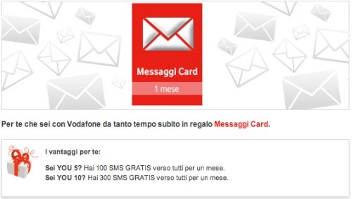 Vodafone You regala SMS gratis verso tutti