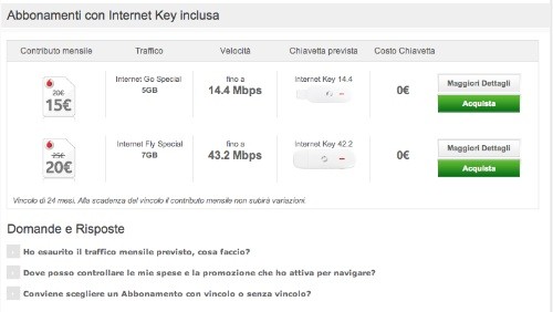 Vodafone: Internet Go e Internet Fly anche in versione Special