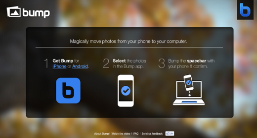 Bump è disponibile anche su computer