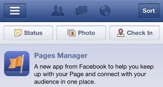 Facebook, le pagine si gestiscono da mobile