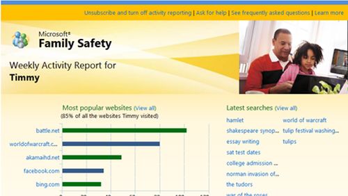 Windows 8 Family Safety, controllo delle attività online