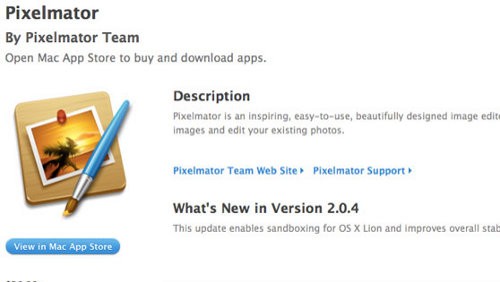Pixelmator tra le prime app sandbox per OS X Lion 