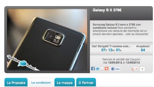 Groupalia: Samsung Galaxy S2 a 379 euro