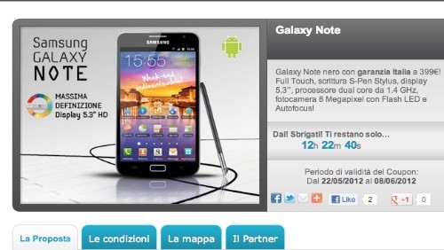 Groupalia: Samsung Galaxy Note a 399 euro