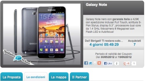 Groupalia: Samsung Galaxy Note a 429 euro