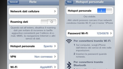 Terremoto: condividere WiFi da iPhone e iPad