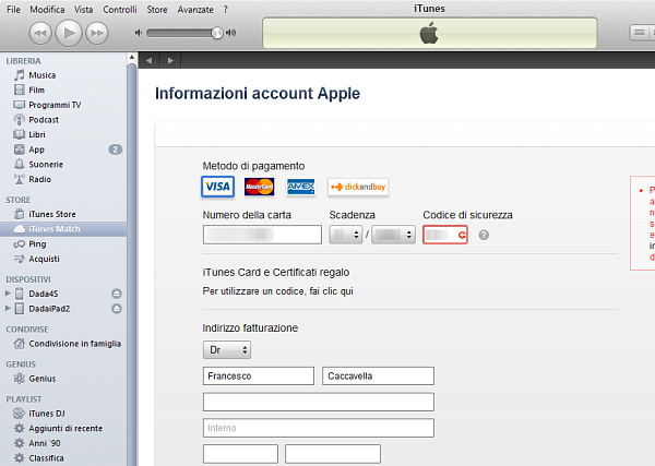 Usare iTunes Match: passo 3 Usare iTunes Match: passo 3