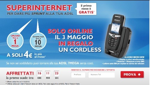 Telecom Italia: solo per oggi con Super Internet in regalo un cordless