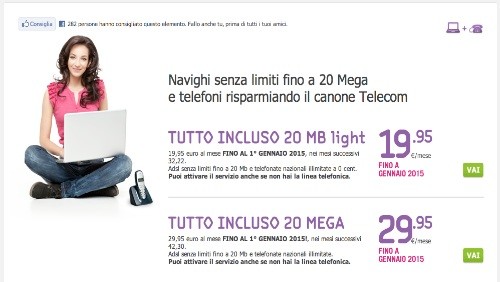 Tiscali: solo per oggi promozione su Tutto Incluso 20 MEGA e 20 MEGA Light