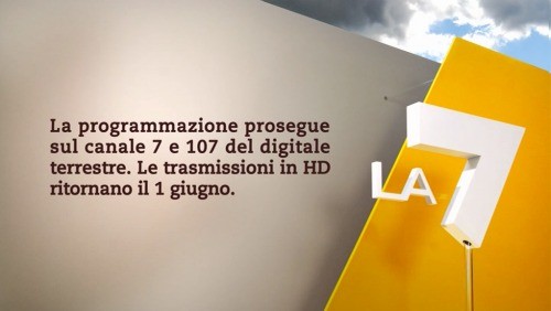 La7 HD sospesa, ma tornerà a giugno