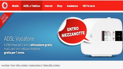 Vodafone: solo per oggi abbonamenti ADSL in promozione a 29 euro al mese