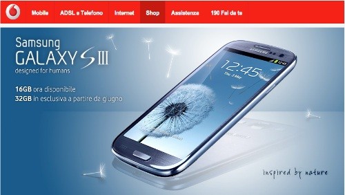 Vodafone: prezzi e dettagli dell'offerta per il Samsung Galaxy S3