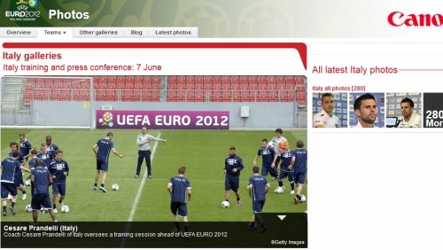 Canon per le foto di EURO 2012