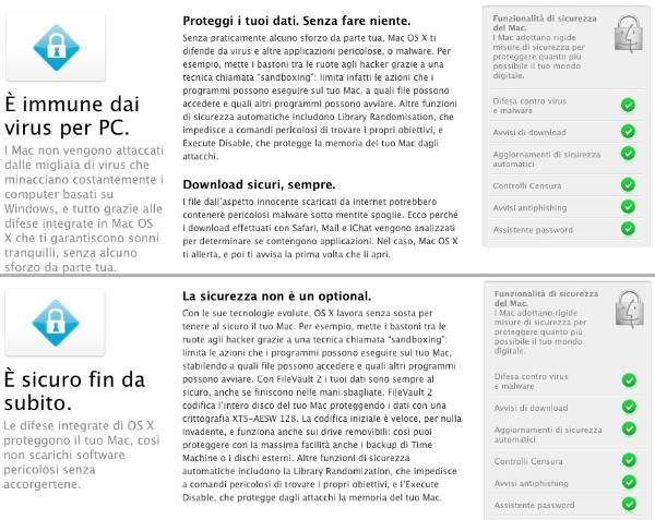 Confronto Sicurezza Apple Mac