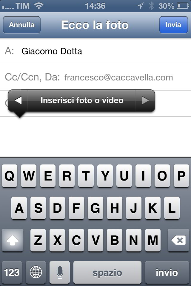 Inserisci immagini in mail