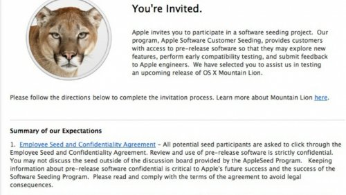 OS X Mountain Lion, test fra i dipendenti Apple Store