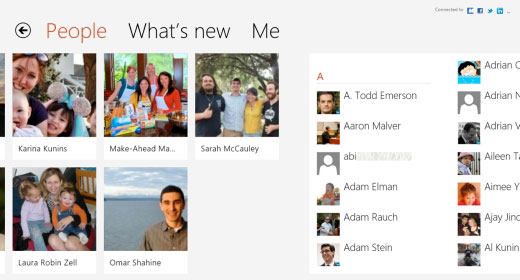 People, la rubrica social cloud di Windows 8