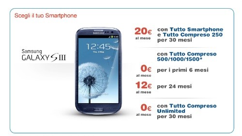 Samsung Galaxy S3: l'offerta speciale di TIM