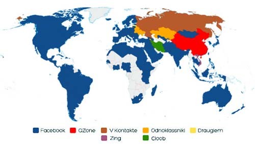 Facebook e la mappa mondiale dei social network