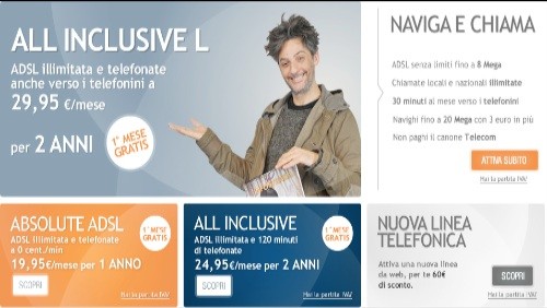 Infostrada: primo mese gratis e sconto sul canone per All Inclusive e Absolute ADSL