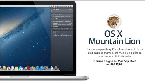 OS X Mountain Lion DP4, nuovo aggiornamento