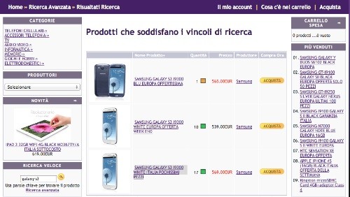 Samsung Galaxy S3 a 539 euro da Gli Stockisti