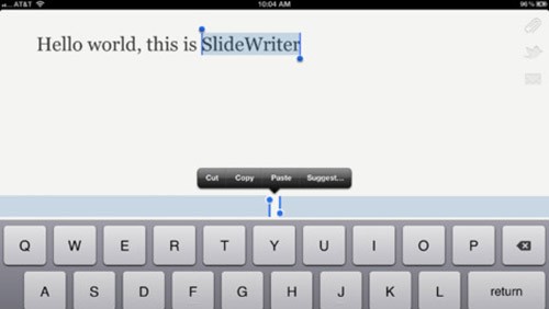 SlideWriter, una tastiera virtuale alternativa per iPad