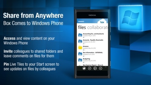 Box per Windows Phone, condivisione sicura dei file
