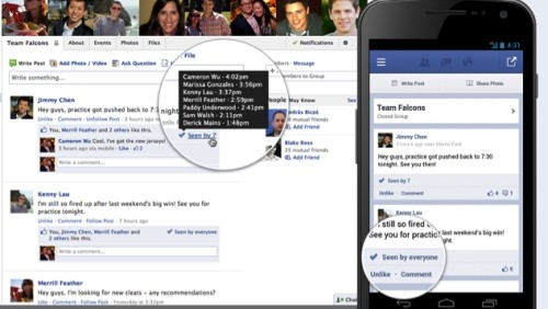 Facebook, notifiche di lettura per i gruppi
