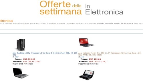 Amazon Italia: le offerte di elettronica della settimana