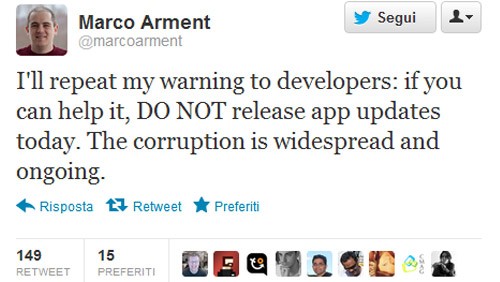 App iOS, gli aggiornamenti causano crash