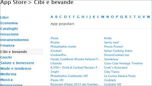 App Store, debutta la categoria Cibi e bevande