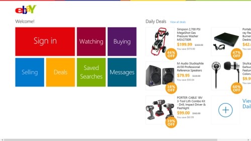 eBay, disponibile l'app Metro per Windows 8