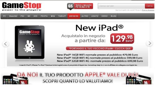 Apple Nuovo iPad in vendita anche nei negozi GameStop
