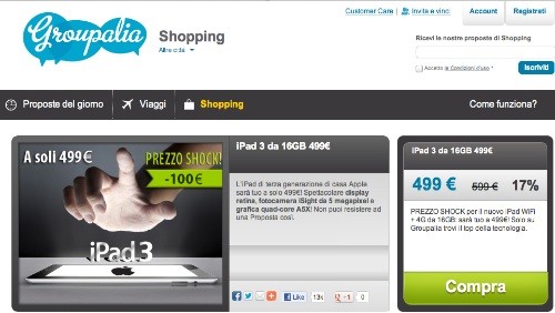 Apple Nuovo iPad a 499 euro da Groupalia