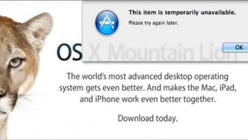 OS X Mountain Lion: troppe richieste, errori dai server